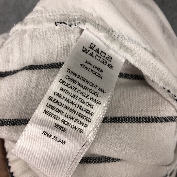 Joie White Striped Wide Leg Pants Linen Size Small - Picture 6 of 7